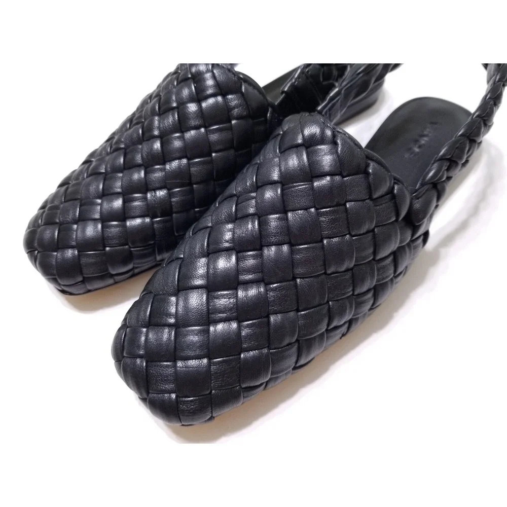 NIB Vince Cadot Woven Leather Slingback Flat - Classic Black 🖤Size 9 $325
